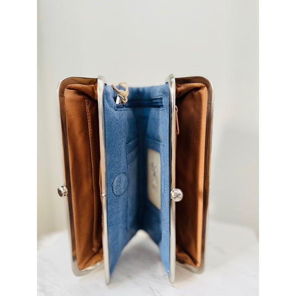 Hobo Lauren Clutch-Wallet in Buffed Leather, Blue Azure, NWT - Picture 5 of 16